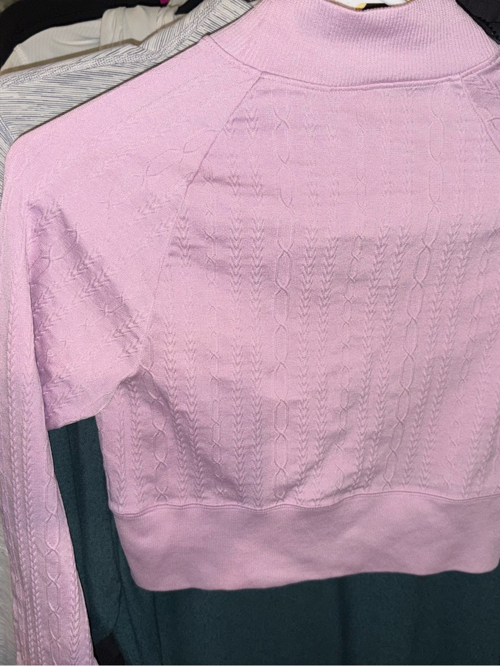 Alo Seamless ribbed cable knit long sleeve size medium pink - Picture 3 of 6